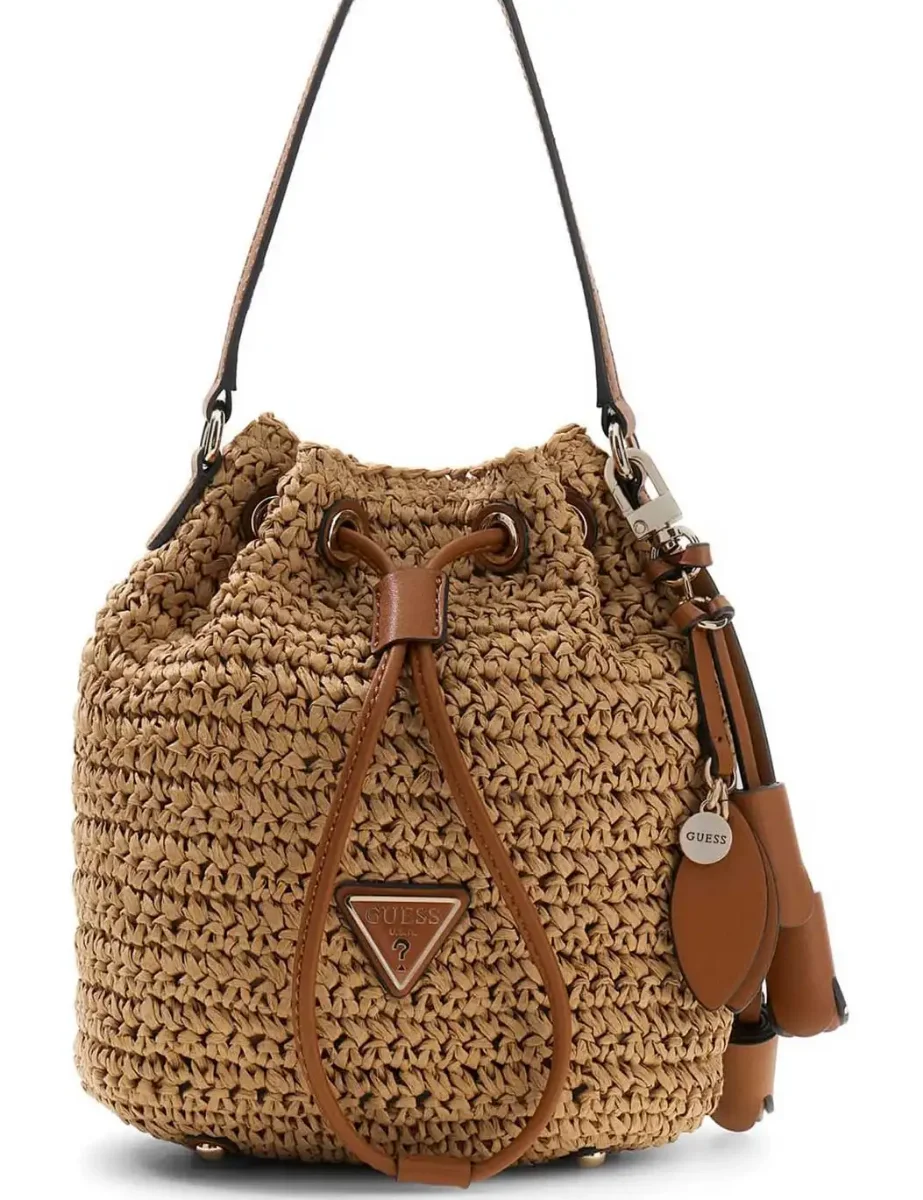 Guess Ofelia Top Handle Bucket | Natural/Cognac