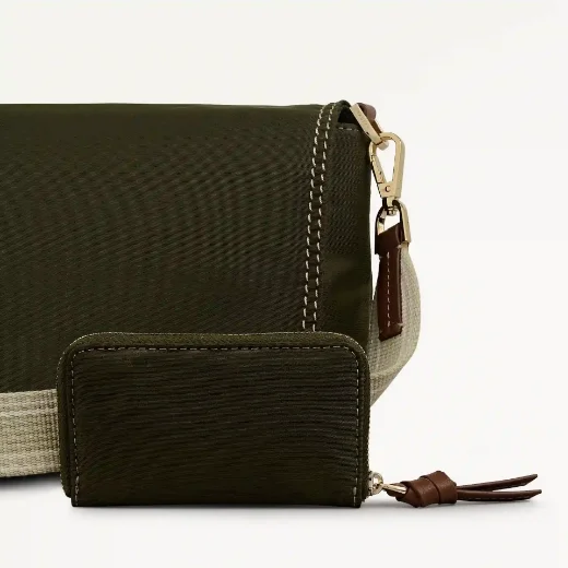 Radley Halley Row Flapover Crossbody Bag | Olive Green 