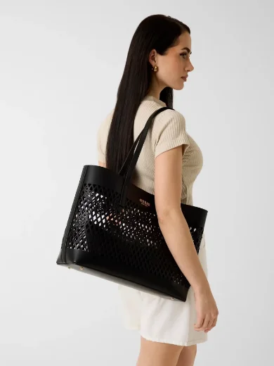 Picture of Guess Womens Letty Tote Shopper Bag | Black