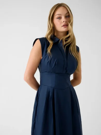 Picture of Guess Cherry Cotton Poplin Dress | Navy