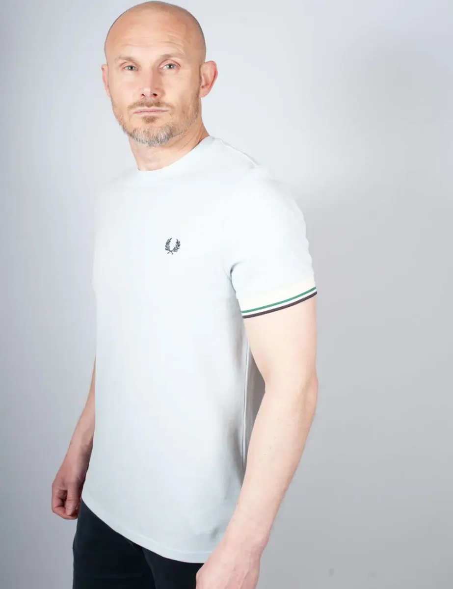 Fred Perry Twin Tipped Cuff T-shirt | Ice Blue