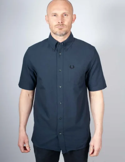 Fred Perry Short Sleeve Oxford Shirt | Dark Airforce