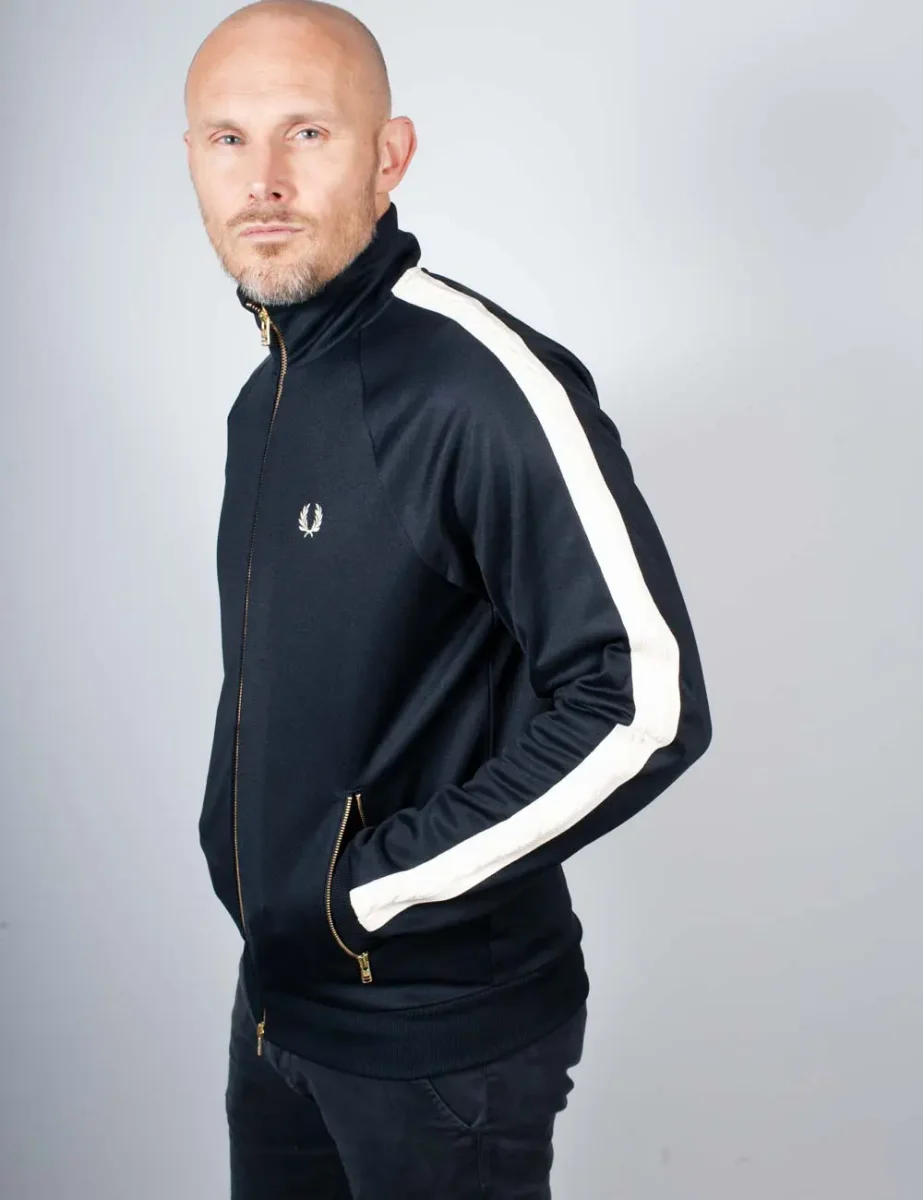 Fred Perry Cable Taped Track Jacket | Navy