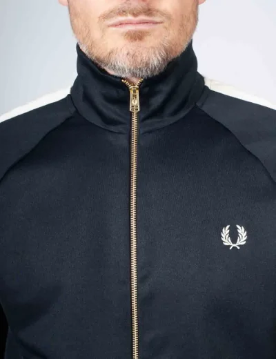 Fred Perry Cable Taped Track Jacket | Navy