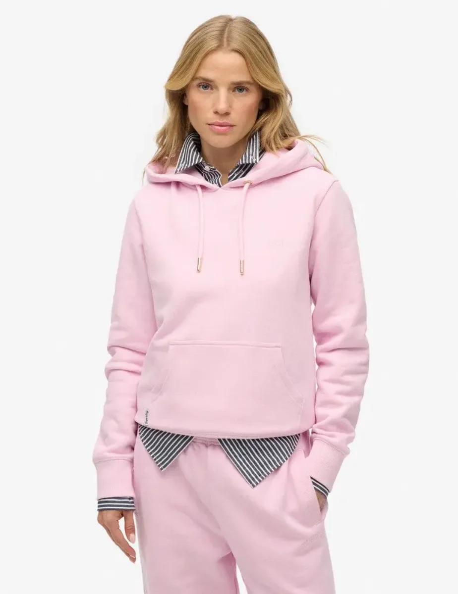 Superdry Essential Logo Emblem Hoodie | Pink Lady