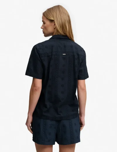 Superdry Heritage Broderie Shirt | Navy