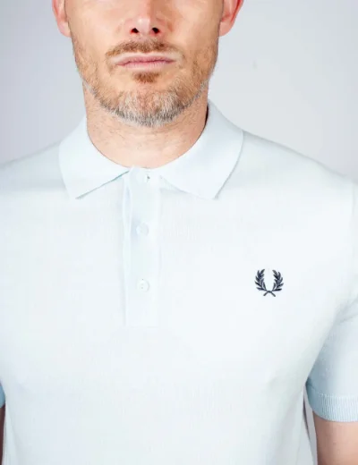 Fred Perry Short Sleeve Knitted Polo | Light Ice