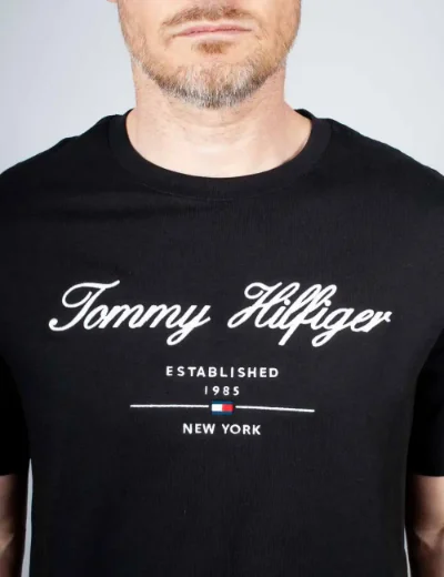 Tommy Hilfiger Script Logo T-Shirt | Black