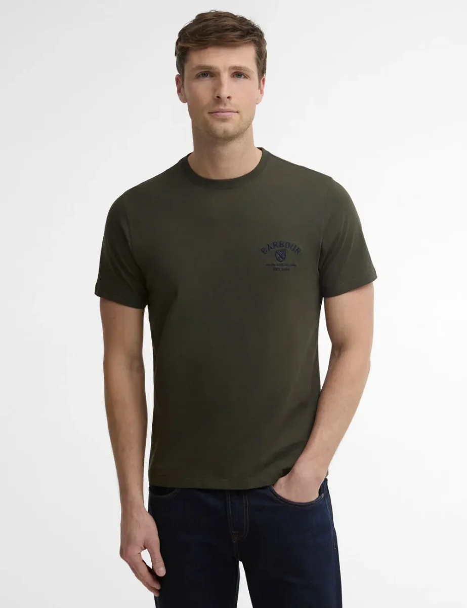 Picture of Barbour Tartan Crest T-Shirt | Sage