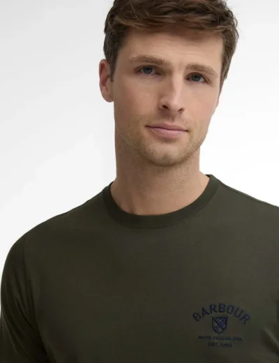 Picture of Barbour Tartan Crest T-Shirt | Sage