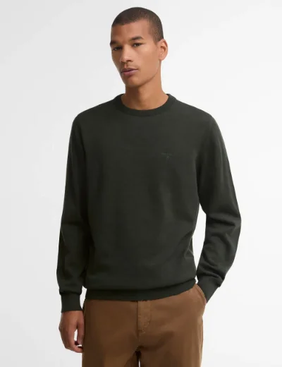 Barbour Pima Cotton Crew Neck Sweater | Sage