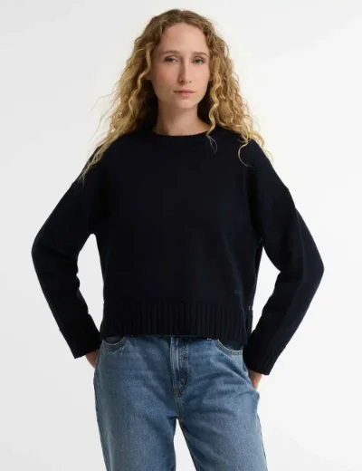 Barbour Womens Harling Crew Neck Jumper | Navy