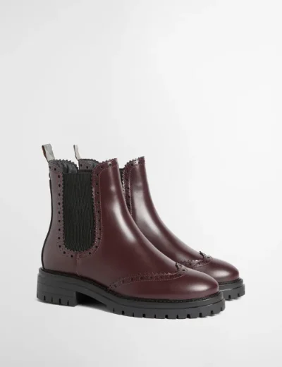 Picture of Barbour Womens Fawne Patent Leather Chelsea Boot | Cherry Glace