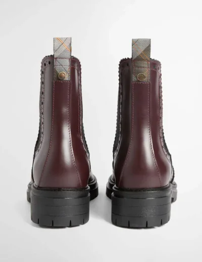 Picture of Barbour Womens Fawne Patent Leather Chelsea Boot | Cherry Glace