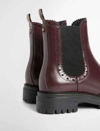 Picture of Barbour Womens Fawne Patent Leather Chelsea Boot | Cherry Glace