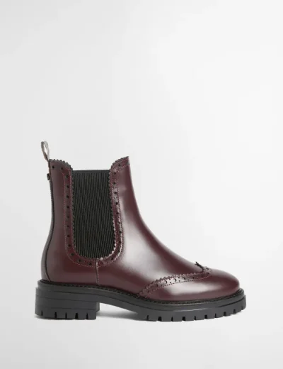 Picture of Barbour Womens Fawne Patent Leather Chelsea Boot | Cherry Glace