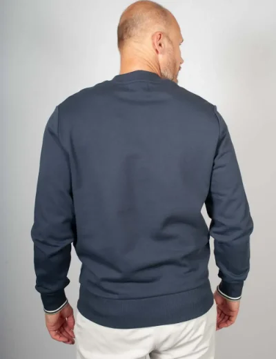 Picture of Fred Perry Mens Crew Neck Sweater | Dark Airforce