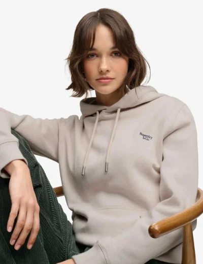 Superdry Signature Embroided Hoodie | Wind Chime Grey