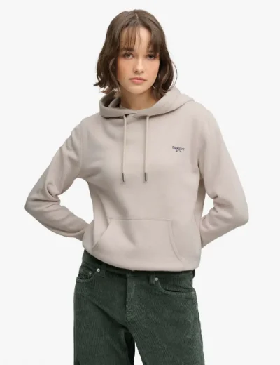 Superdry Signature Embroided Hoodie | Wind Chime Grey