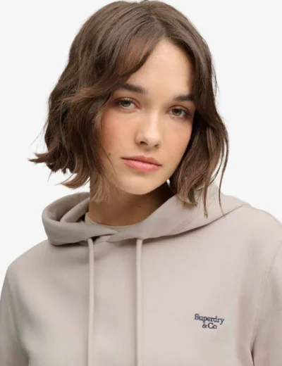Superdry Signature Embroided Hoodie | Wind Chime Grey