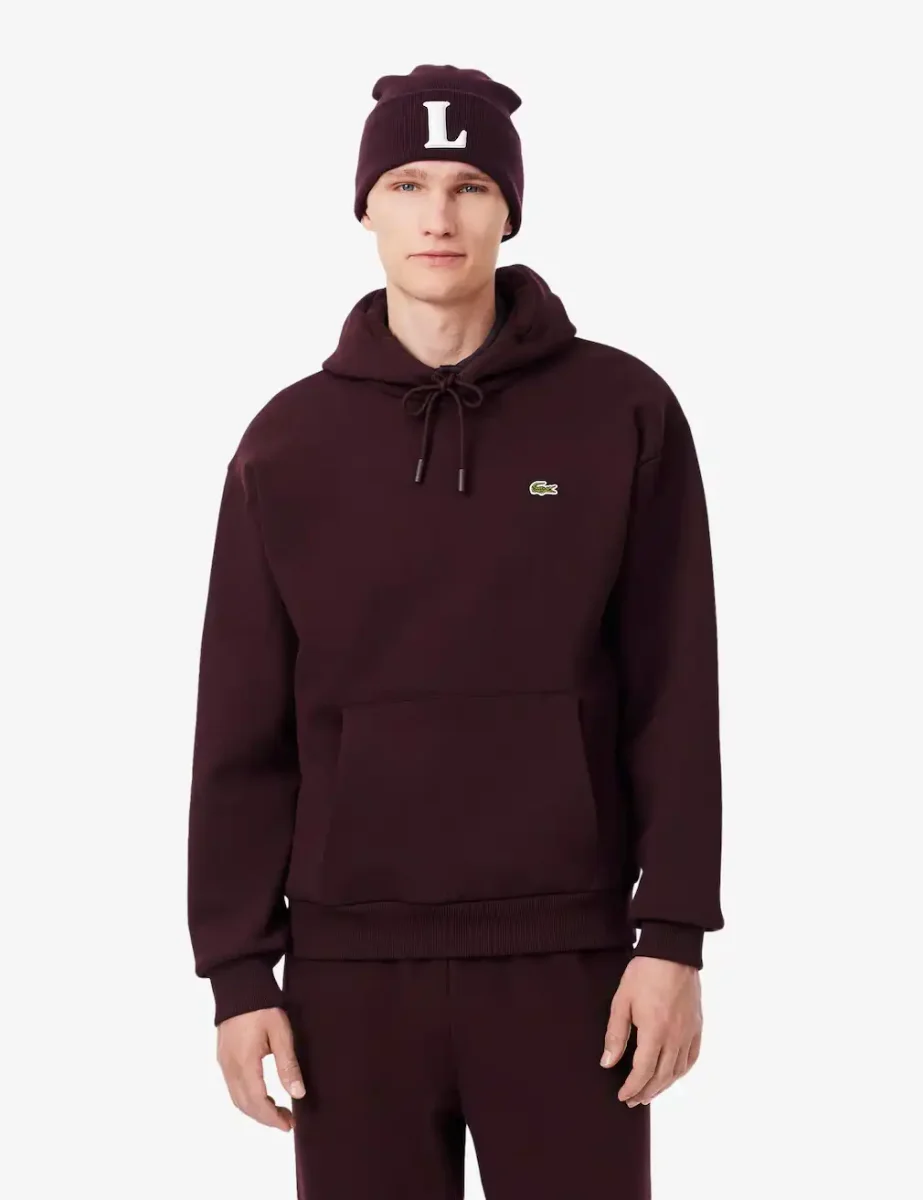 Lacoste Fleece Hoody | Burgundy