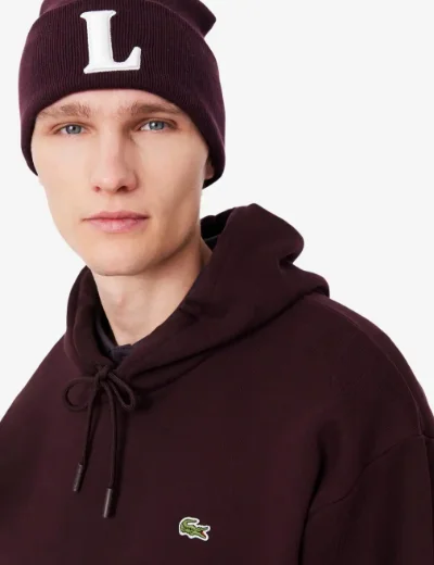 Lacoste Fleece Hoody | Burgundy