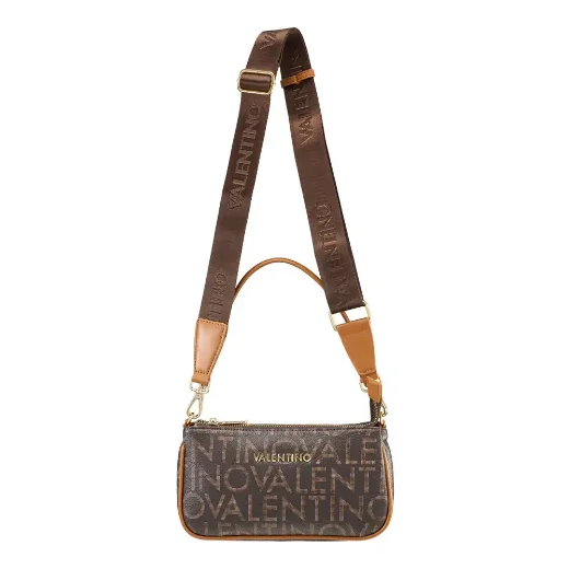 Valentino Regina RE Small Shoulder Bag / Dark Brown / Natural
