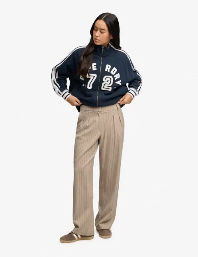 Picture of Superdry Womens Mid Rise Pinstripe Trouser | Beige