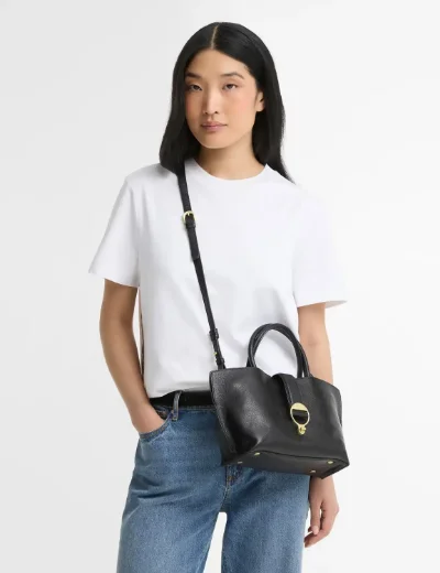 Barbour Womens Alder Mini Leather Tote Bag / Black