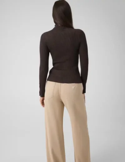 Guess Womens Ellie Turtle Neck Sweater | Brown