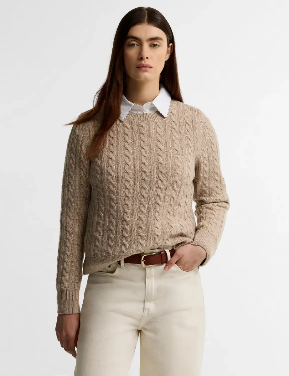 Barbour Womens Ashdown Knit | Honey