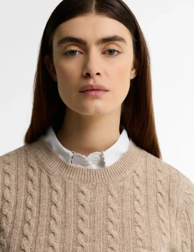 Barbour Womens Ashdown Knit | Honey
