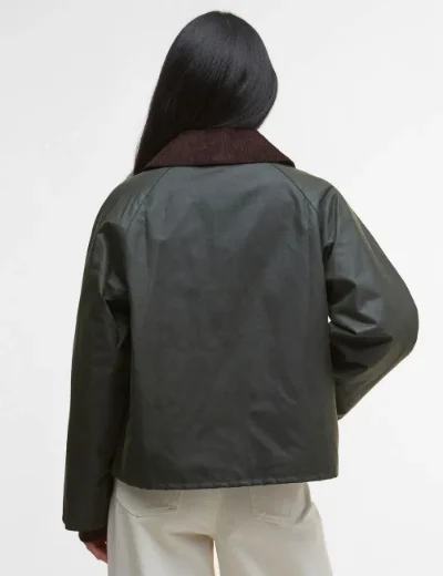 Picture of Barbour Womens Arlene Waxed Jacket | Fern / Ancient Tartan