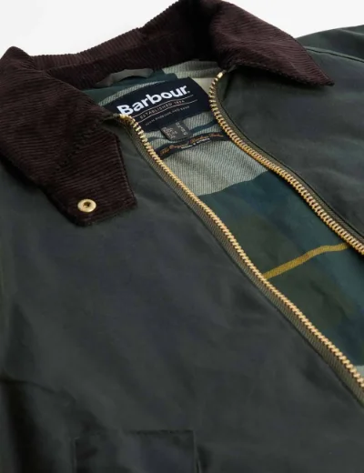 Picture of Barbour Womens Arlene Waxed Jacket | Fern / Ancient Tartan