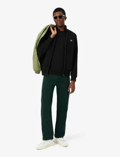 Lacoste Zipped Fleece Sweatshirt | Black