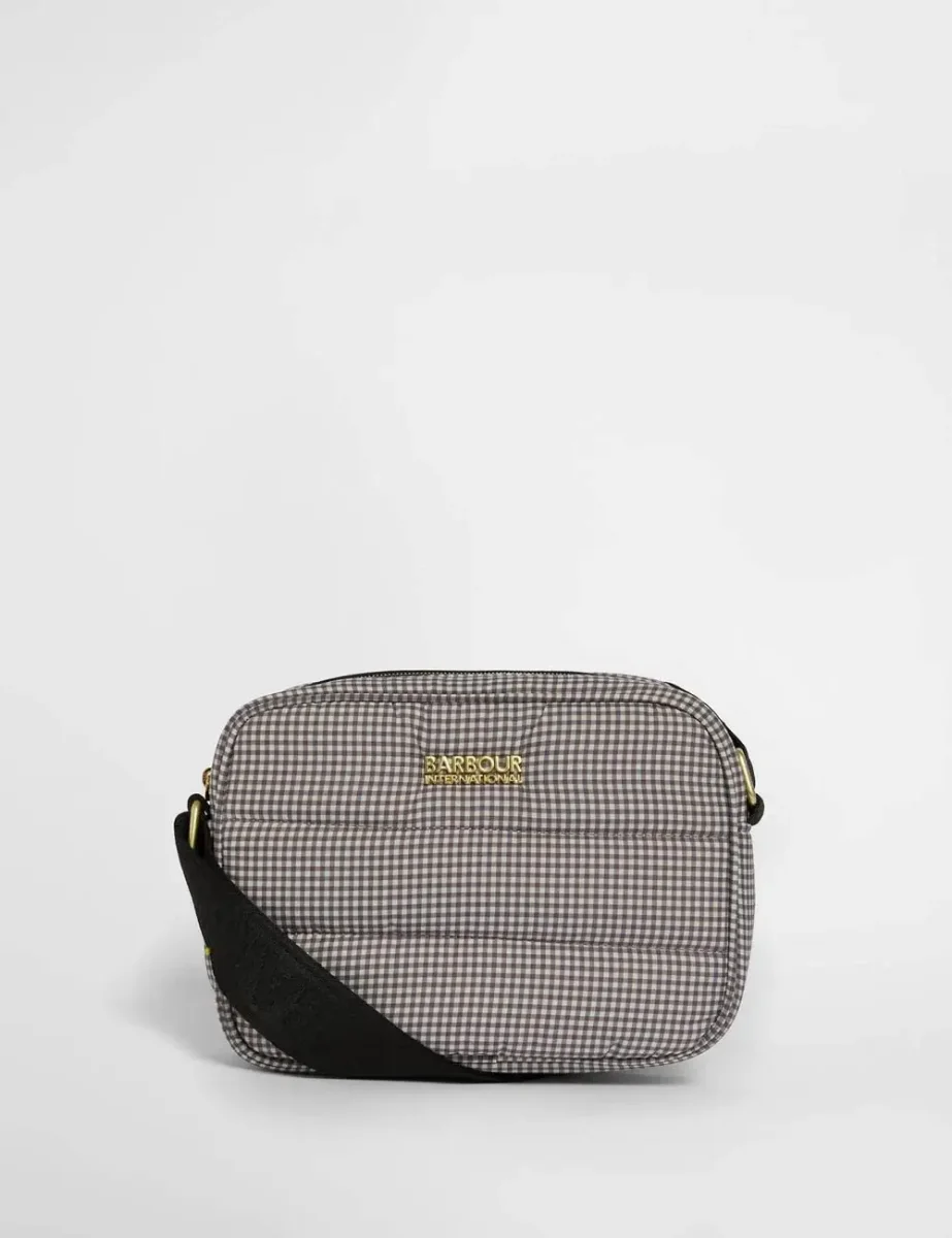 Barbour International Monaco Check Baffle Quilted Crossbody Bag | Truffle