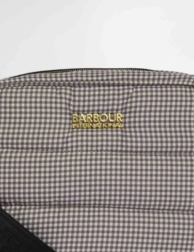 Barbour International Monaco Check Baffle Quilted Crossbody Bag | Truffle