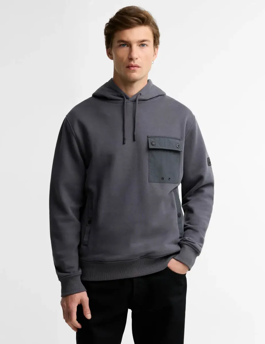 Picture of Barbour INTL Mens Inline Hooded Sweat | Asphalt