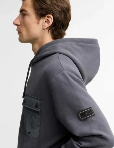 Picture of Barbour INTL Mens Inline Hooded Sweat | Asphalt