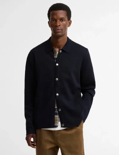 Barbour Mens Florcombe Knitted Cardigan | Navy