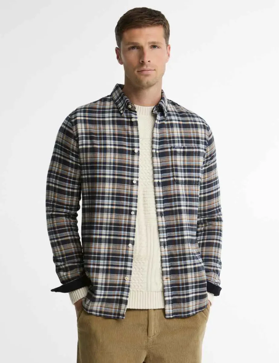 Barbour Northfell Tailored Long-Sleeved Shirt | Navy