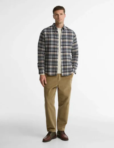 Barbour Northfell Tailored Long-Sleeved Shirt | Navy
