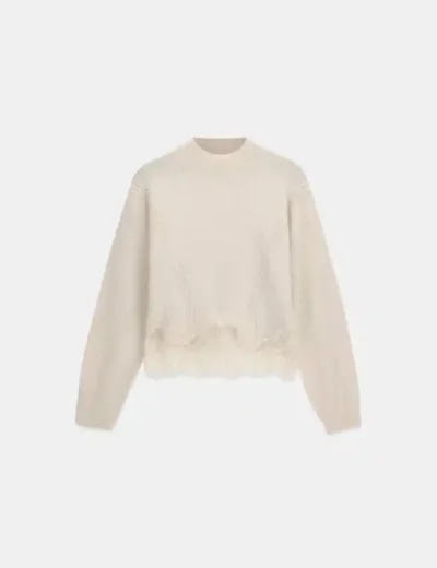 Guess Wool Blend Lace Sweater | Grey