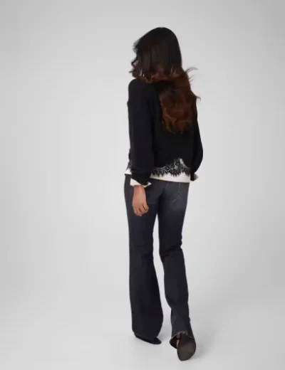 Guess Wool Blend Lace Sweater | Black