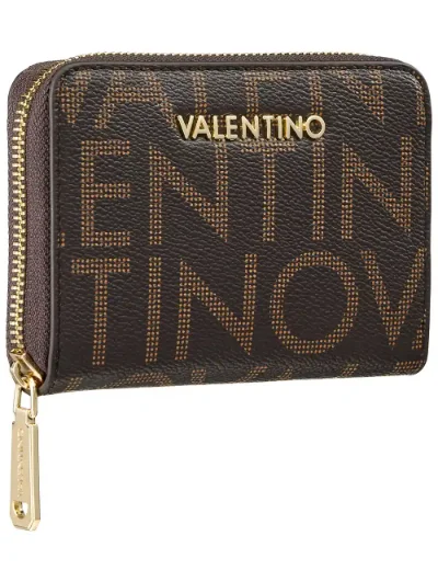 Valentino Regina RE Medium Zip Around Purse / Brown 