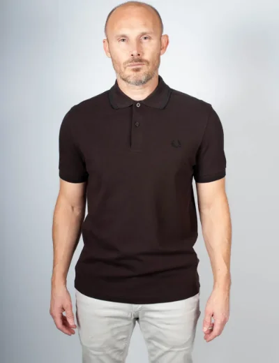 Fred Perry Mens Twin Tipped Polo Shirt | Rich Brown