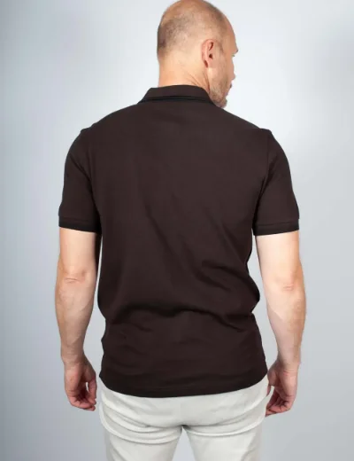 Fred Perry Mens Twin Tipped Polo Shirt | Rich Brown