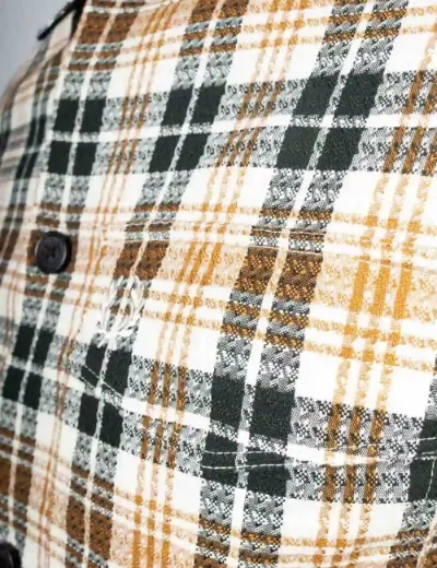 Fred Perry Mens Textured Check Overshirt | Ecru