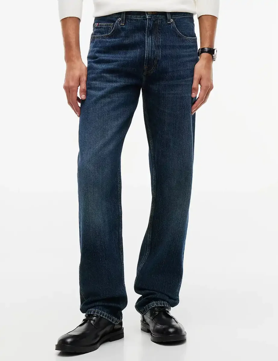 Tommy Hilfiger Dover Regular Straight Whiskered Jeans | Wood Indigo