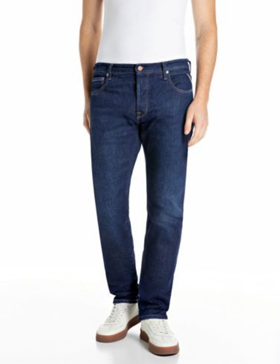 Replay Mens Aideen Straight-Fit Jean / Dark Blue Wash